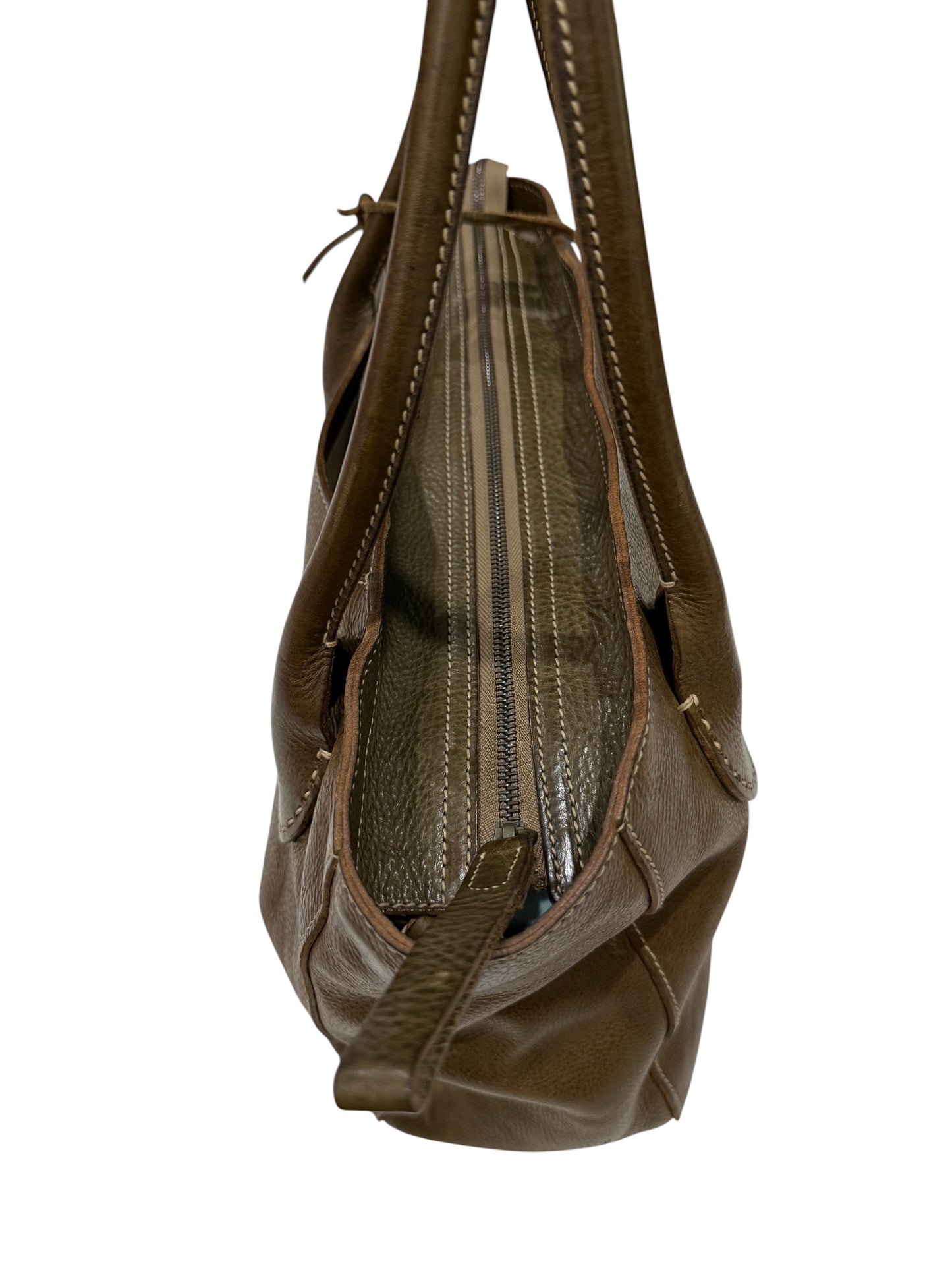 Genten Handcrafted Leather Tote Bag Charm Removable Pouch Japanese Tool Bag