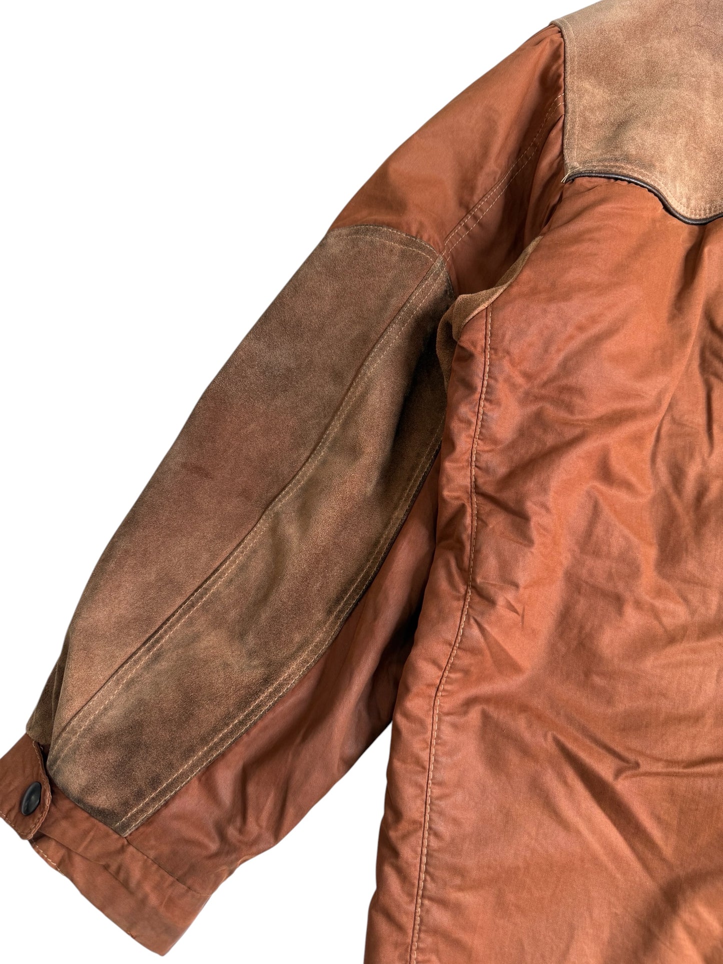 Vintage 1980s Cinquanta Leather Trim Hunting Jacket Made in Italy