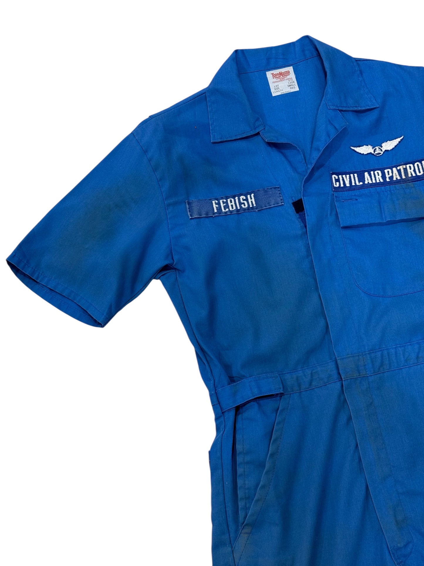 Vintage 1960s–70s Civil Air Patrol Blue Workwear Coverall Made in USA
