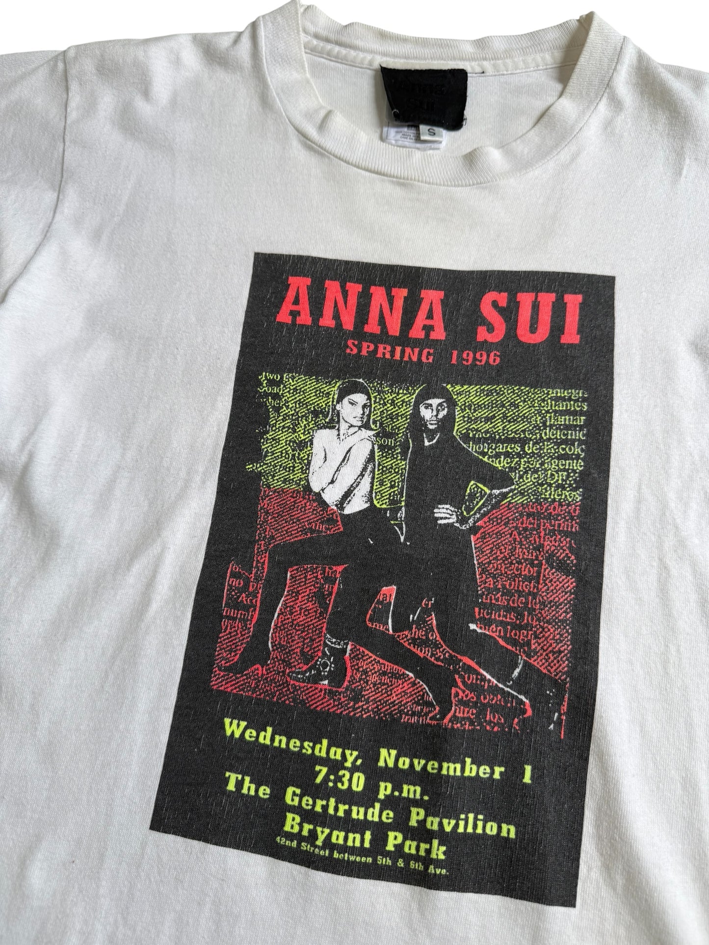 Vintage 1996 Anna Sui Spring Fashion Show Graphic Tshirt