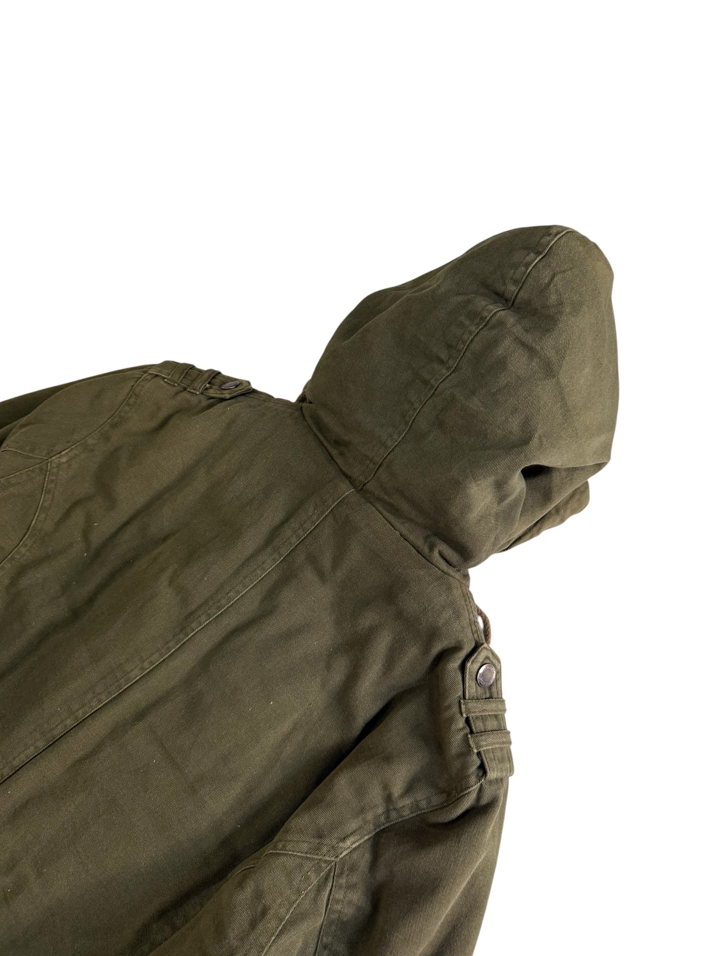 Vintage In The Attic Japan Hooded Military Jacket Olive Green Fireman Clasp Parka