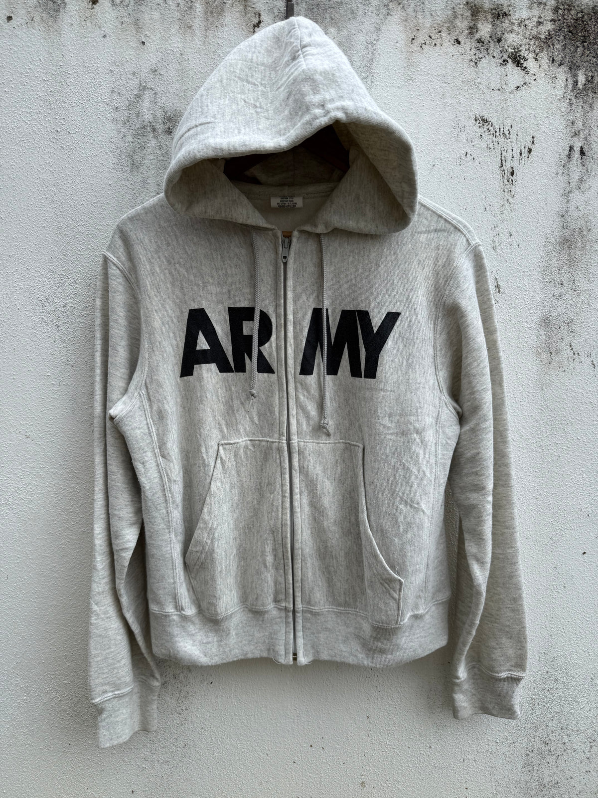 Vintage US Army PFU Grey Full Zip Hoodie Military Physical Fitness