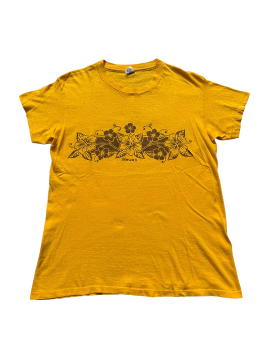 Vintage 70s Hanes Hawaii Hibiscus Tshirt Made in USA
