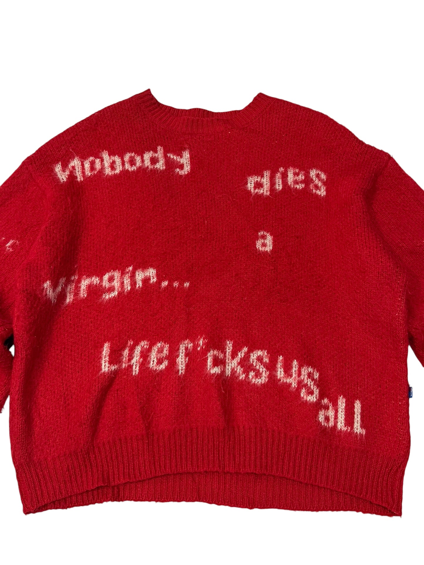 Ciaopanic Kurt Cobain Quote Sweater Red Nirvana Life Fucks Us All