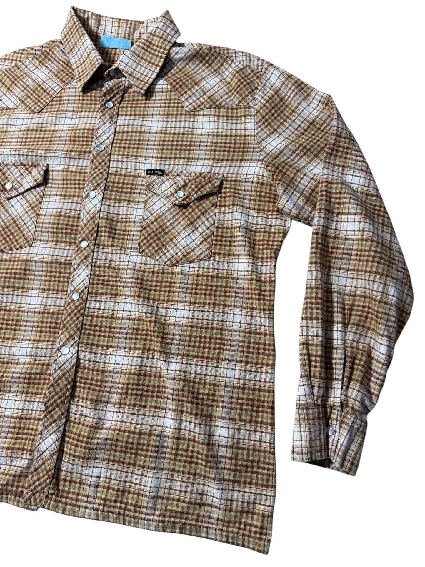 Vintage 1990s Raw Hide Western Plaid Snap Button Shirt