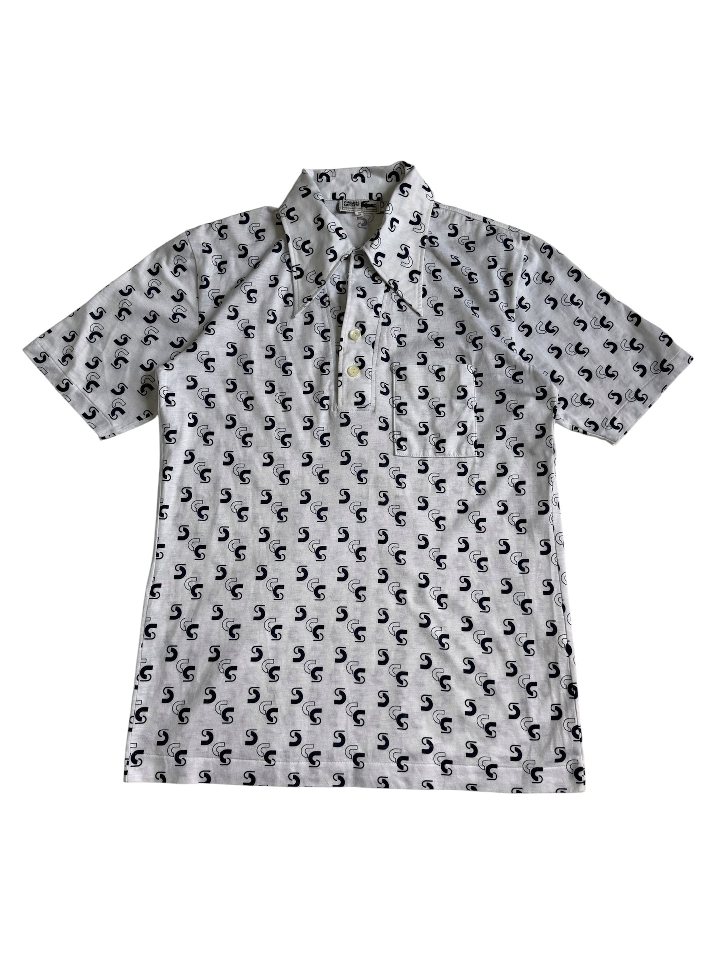 Vintage Chemise Lacoste Atomic Print Polo Tee