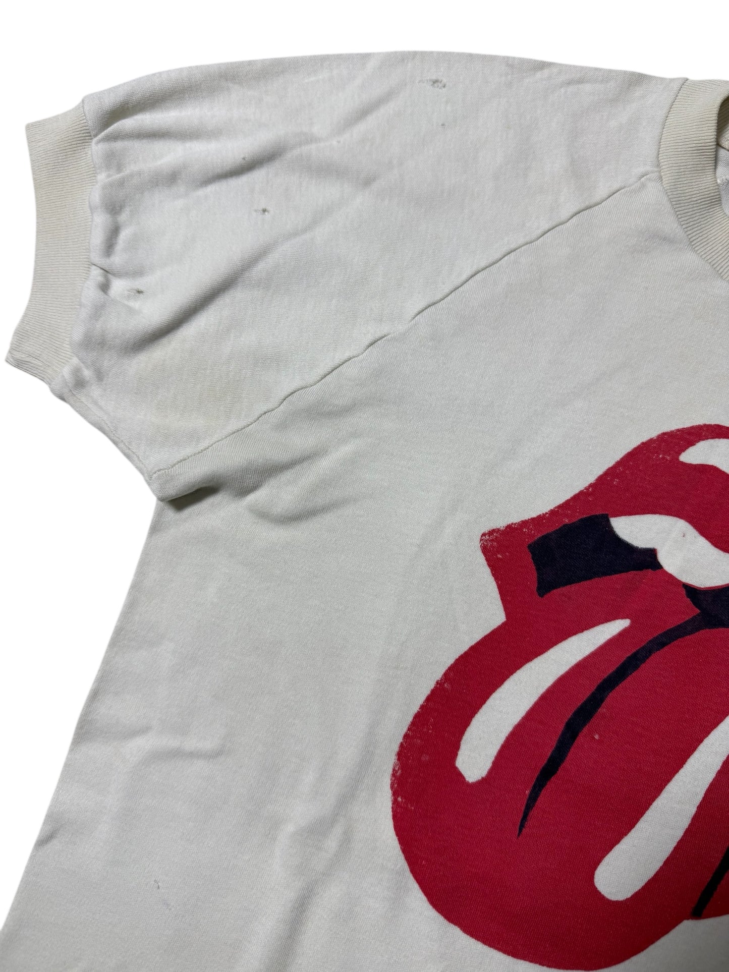 Vintage 1980s The Rolling Stones Tongue Logo Raglan Tshirt Speedo Australia