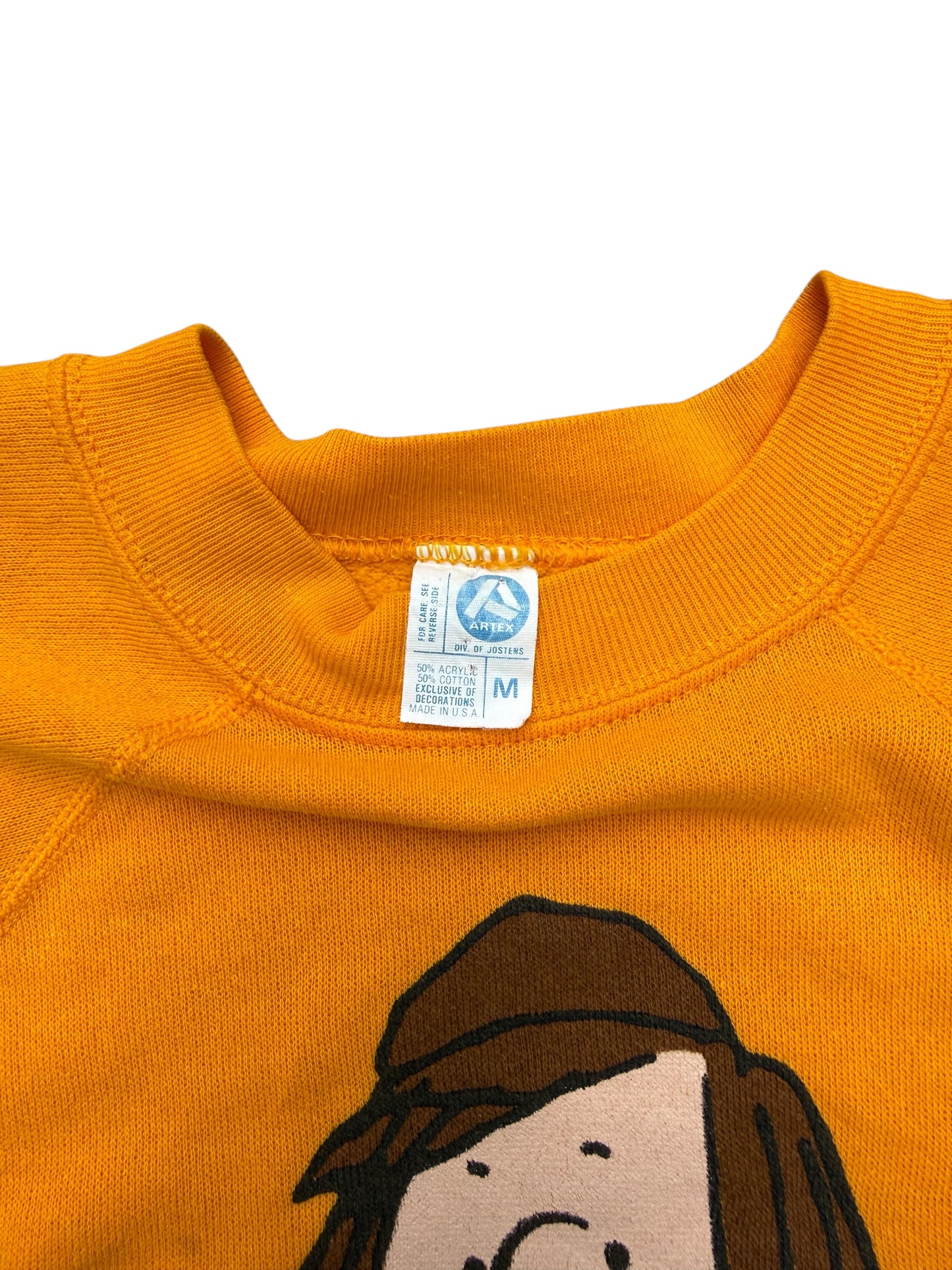 Vintage 70s 80s Peanuts Cheerleader Artex Sweatshirt Made in USA