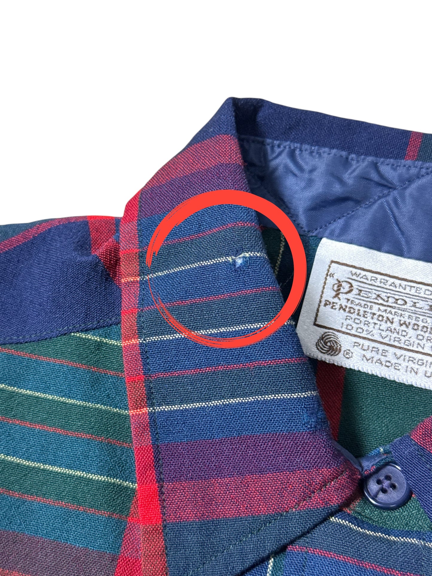 Vintage 1980s Pendleton Plaid Wool Shirt Made in USA
