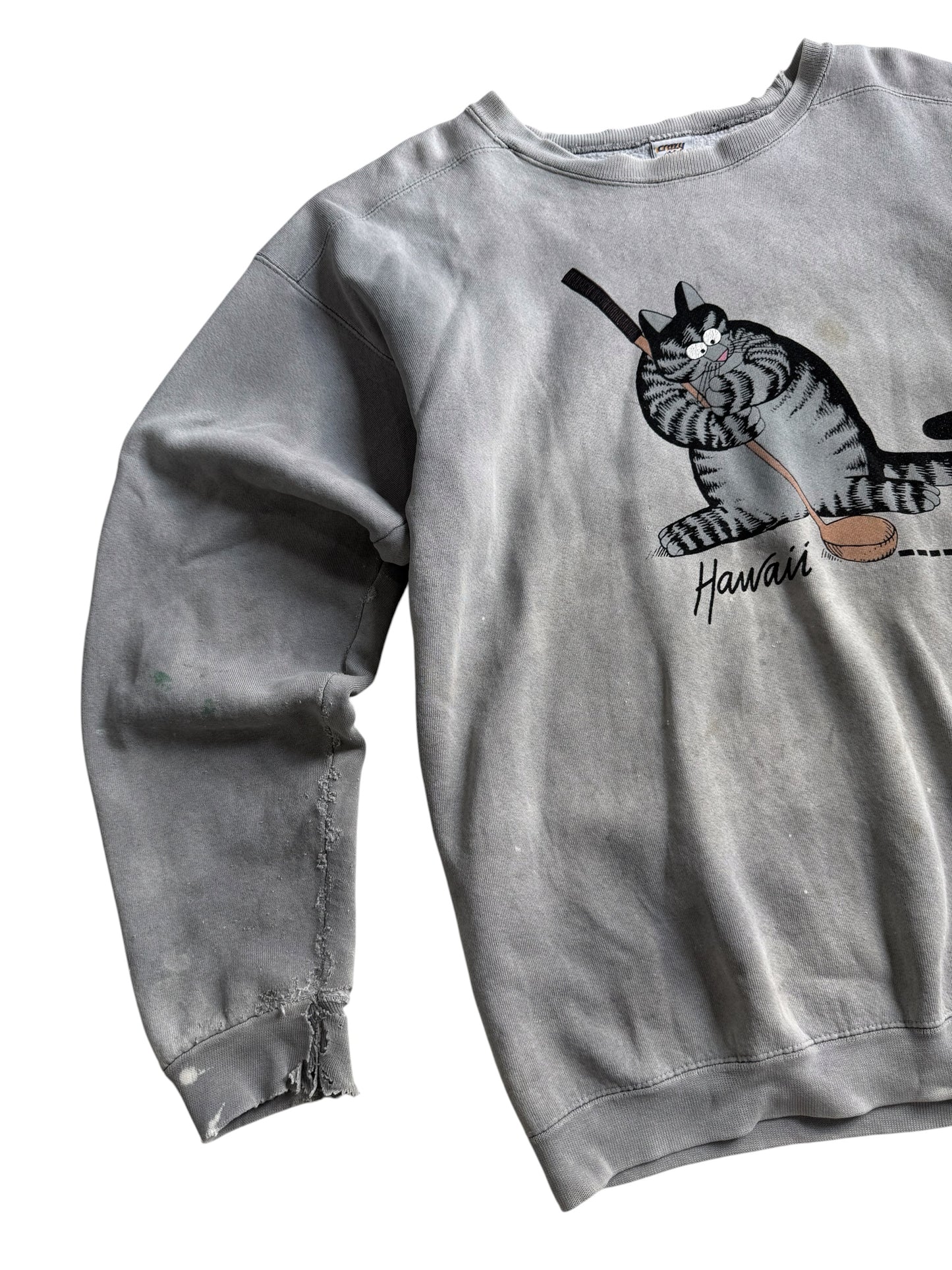 Vintage Crazy Shirts Hawaii Made In Usa Distressed Sweatshirt