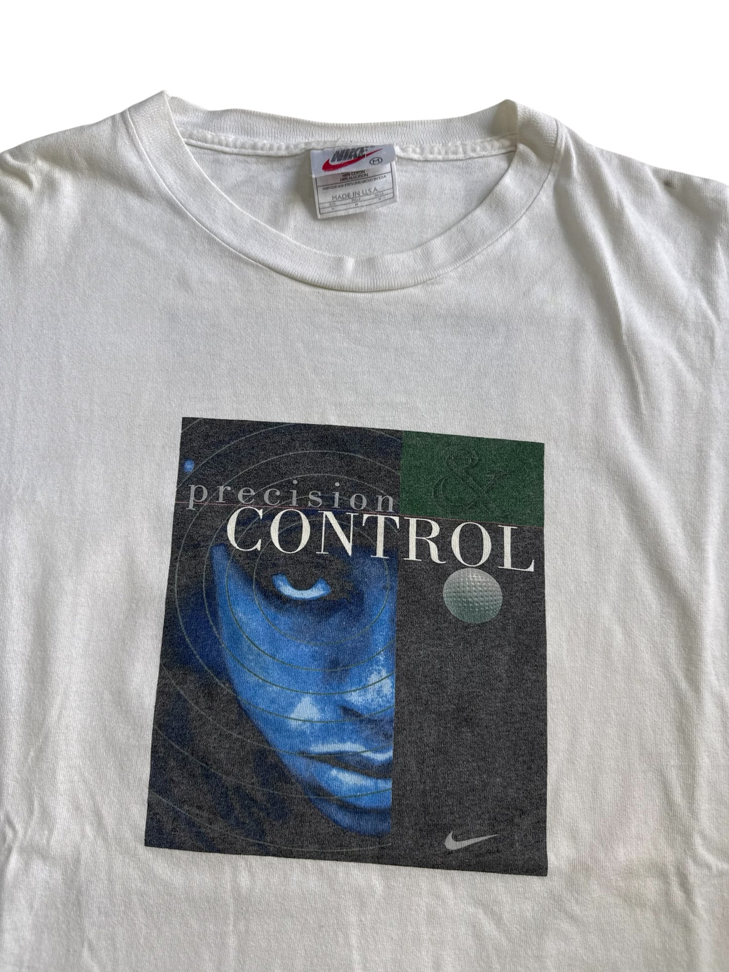 Vintage 90s Nike Tiger Woods Precision Control Tshirt Made In Usa