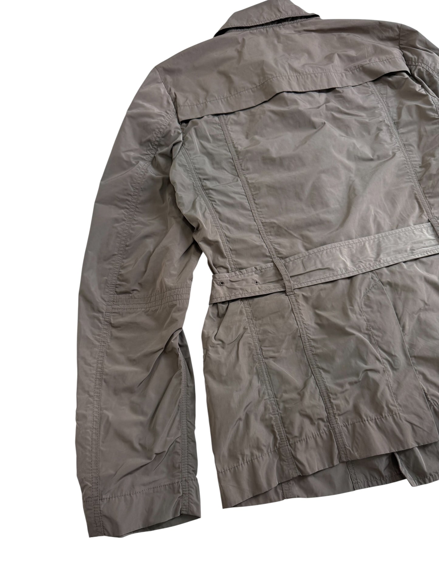 Diesel Lightweight Belted Trench Jacket Military Field Coat Olive Grey