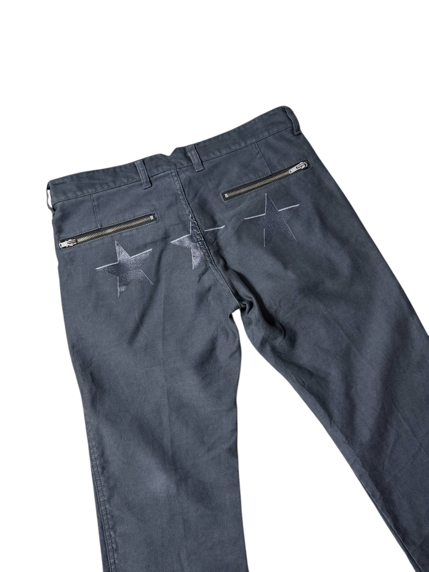Y2K Biglidue Star Back Zip Pocket Trousers Made In Japan
