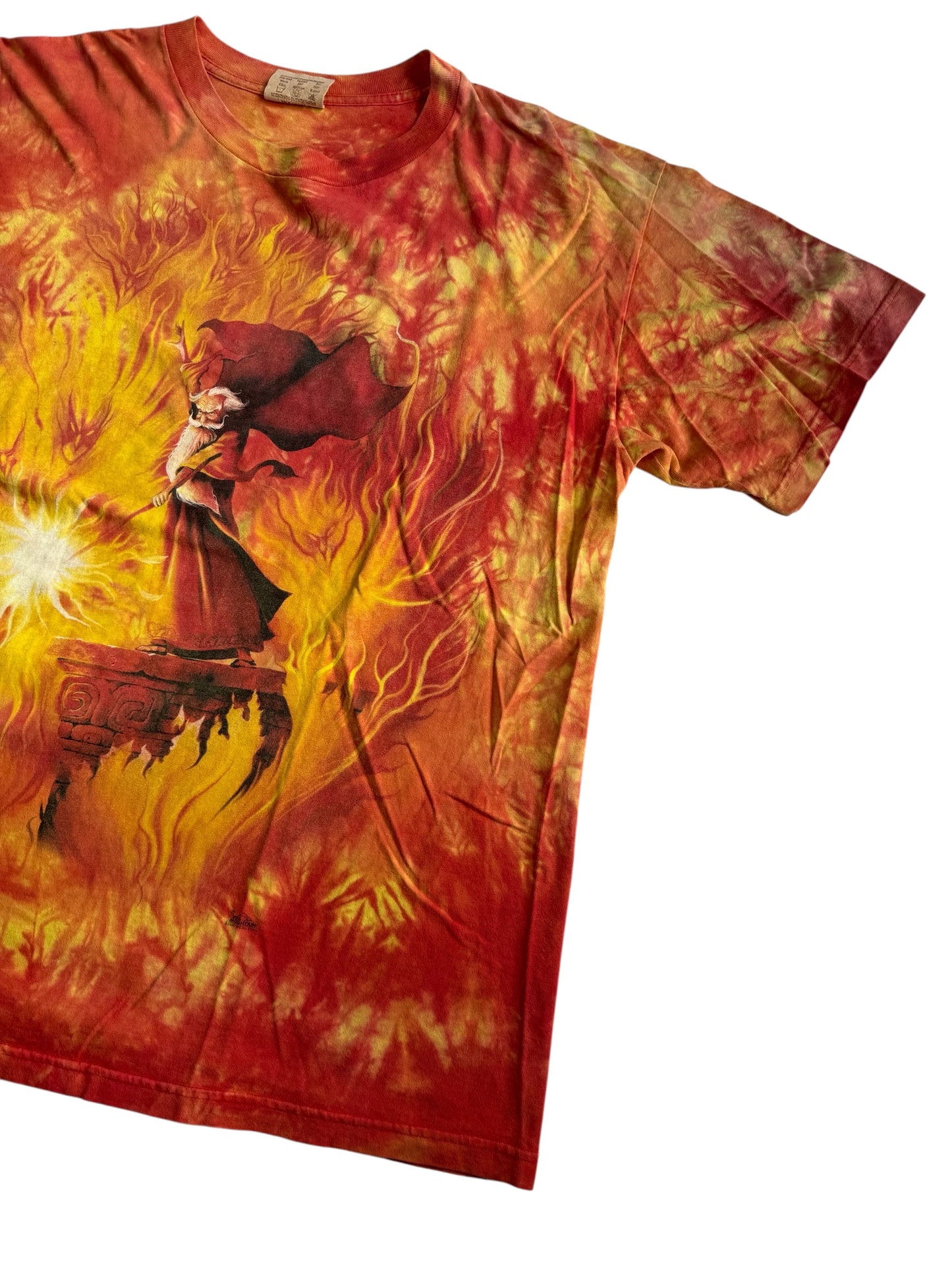 Vintage The Mountain Wizard Fire Graphic Tshirt Tie Dye