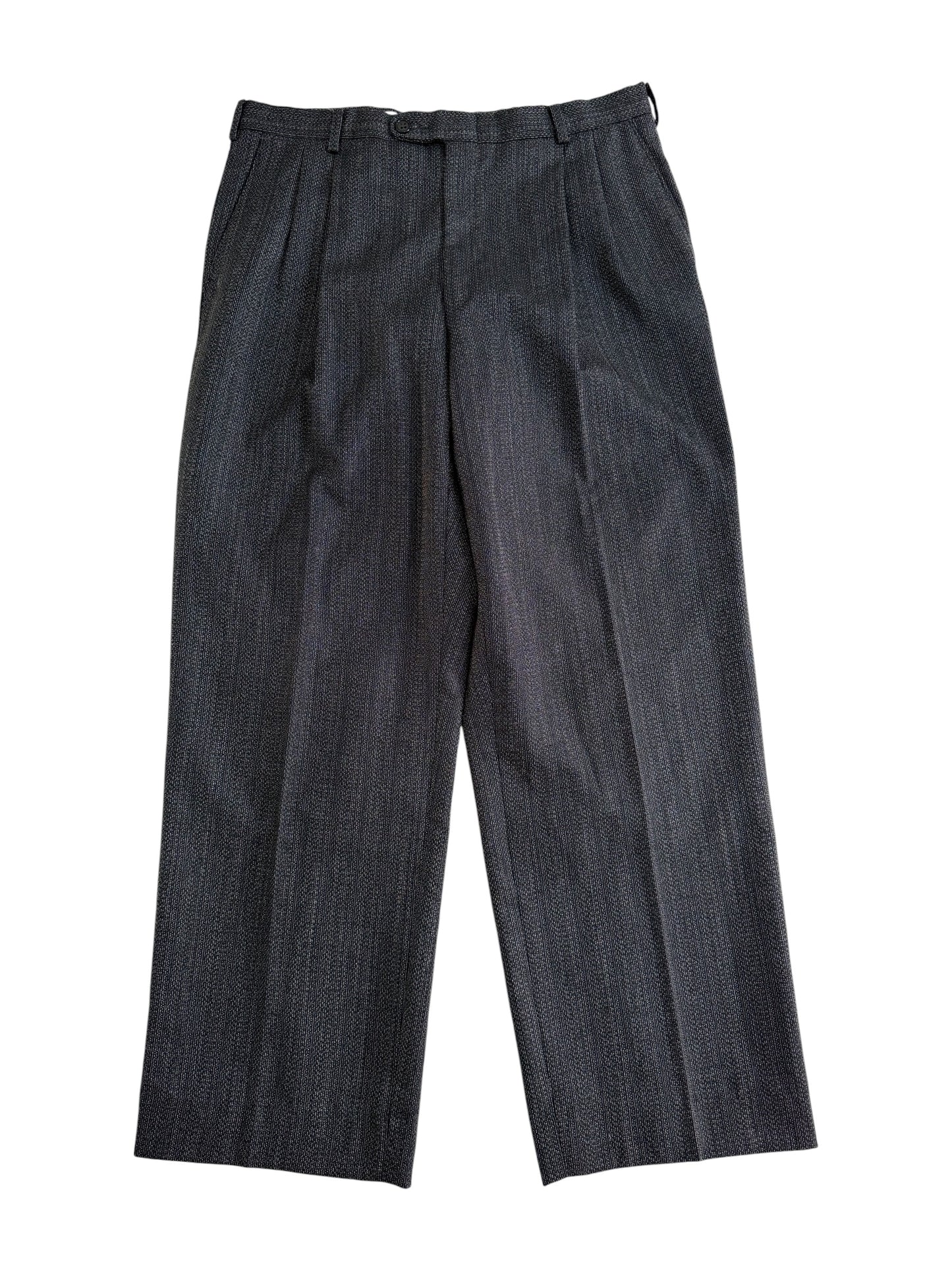 Vintage 1970s–80s Textured Pleated Dress Trousers