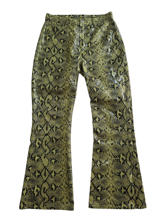 X-girl Textured Faux Snake Skin Flare Pants Y2K Japan