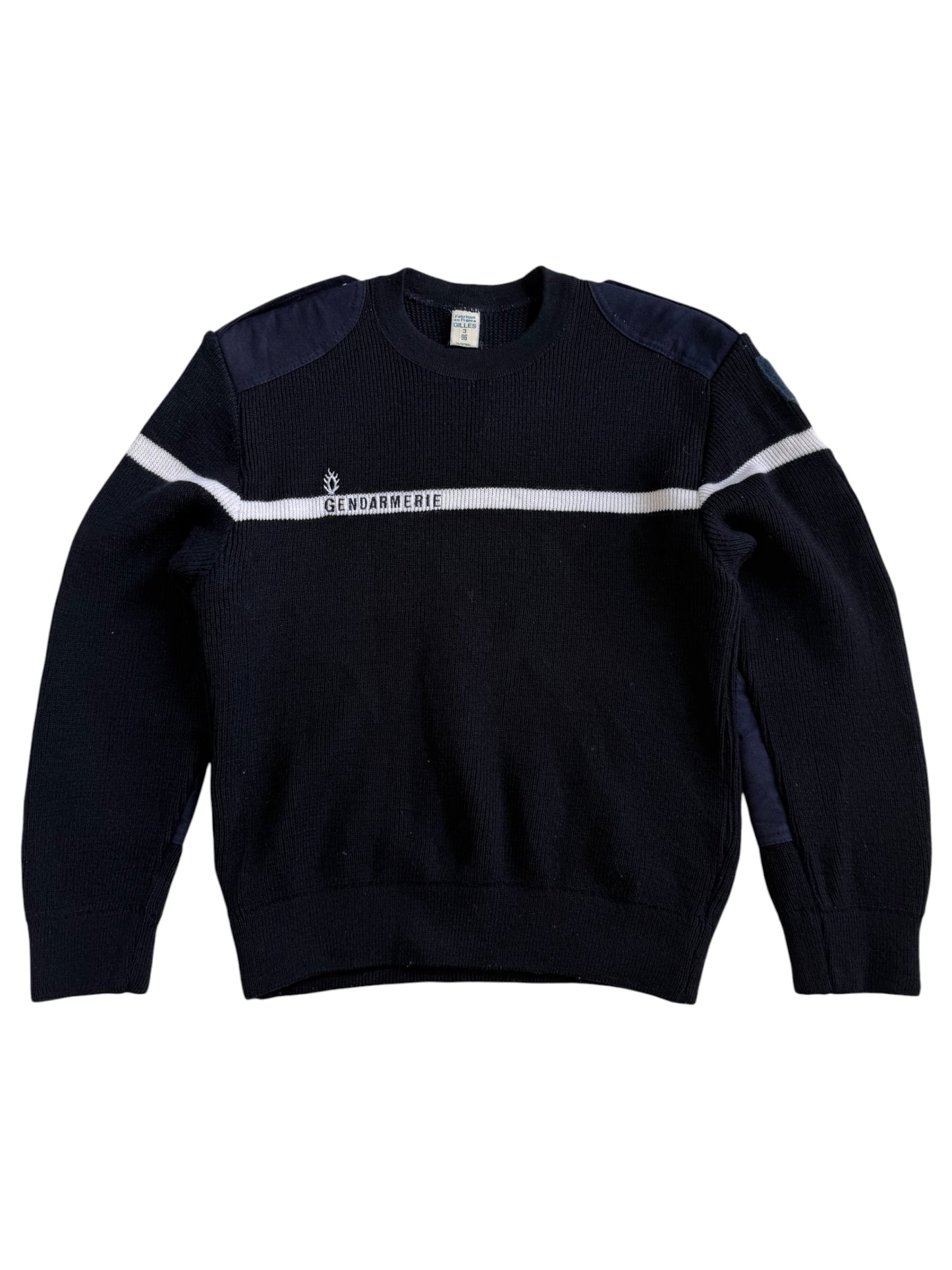 Vintage French Gendarmerie Wool Commando Sweater Made in France Military Knit