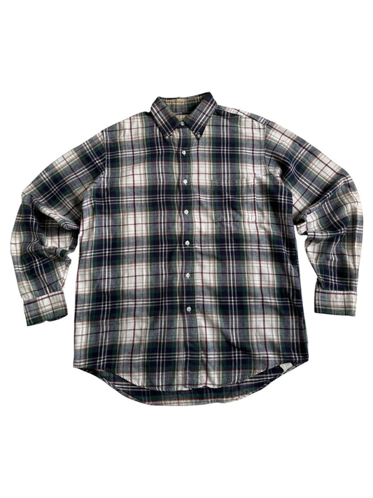 Vintage 90s LL Bean Made in USA Button Down Flannel Shirt Plaid