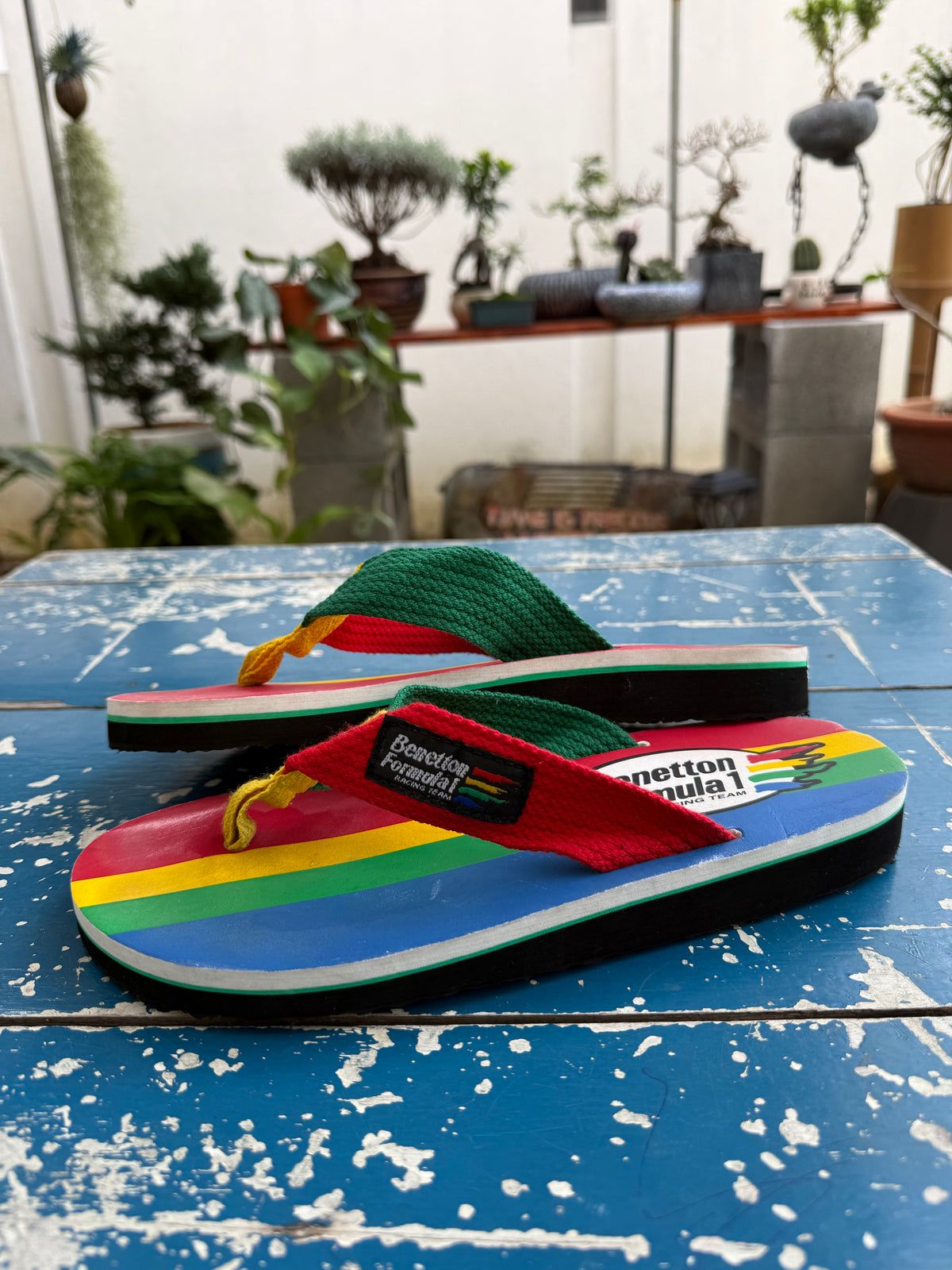 Benetton Formula 1 Racing Team Multicolor Flip Flops Sandals