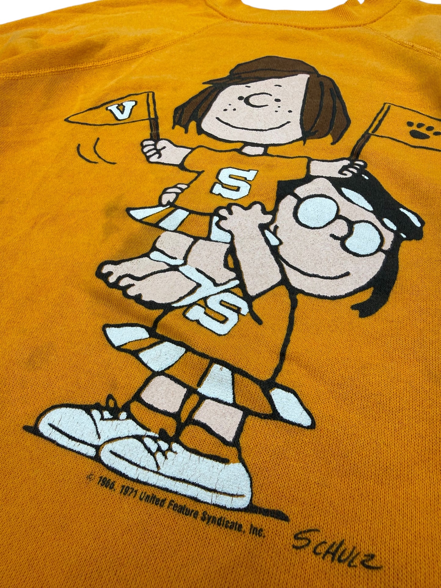 Vintage 70s 80s Peanuts Cheerleader Artex Sweatshirt Made in USA