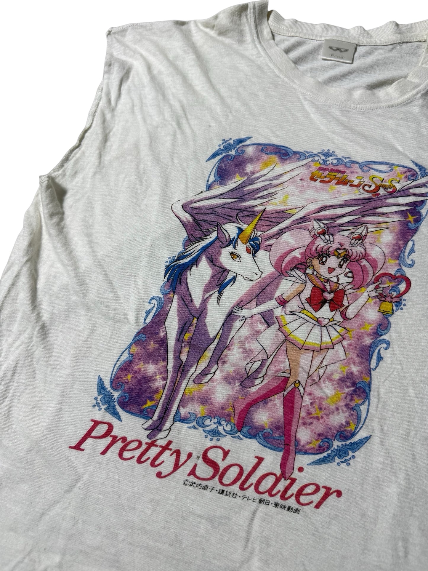 Vintage Sailor Moon Pretty Soldier Cut Off Sleeve Anime Tshirt