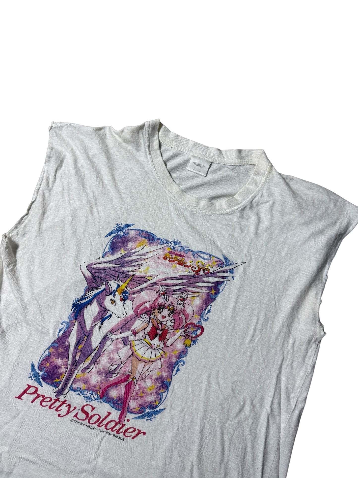 Vintage Sailor Moon Pretty Soldier Cut Off Sleeve Anime Tshirt