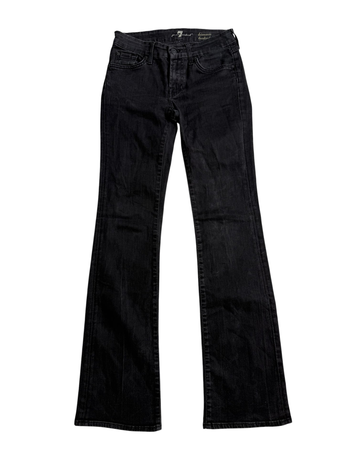 Vintage Y2K 7 For All Mankind Kimmie Bootcut Black Wash Jeans Made in Italy