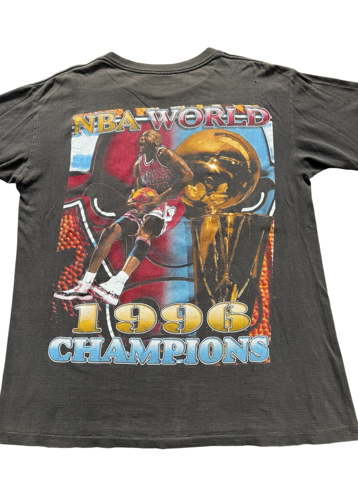 Very Rare Vintage 90s Chicago Bulls 1996 Champions Tee Jordan Pippen Rodman