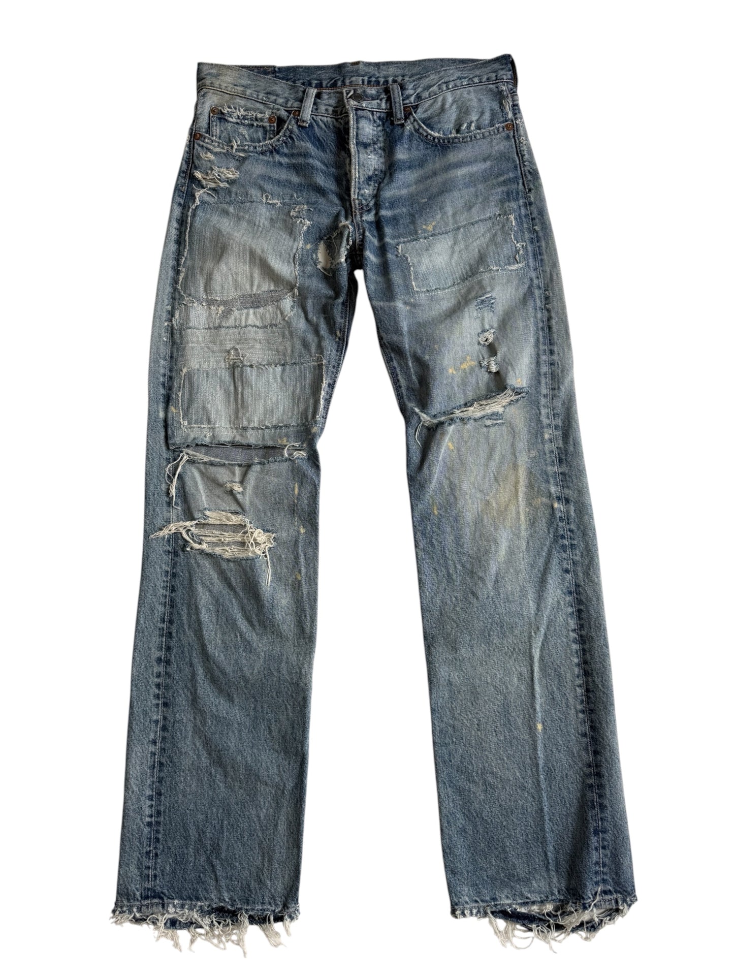 Vintage 2000s RNA SLANG Distressed Repair Denim Jeans
