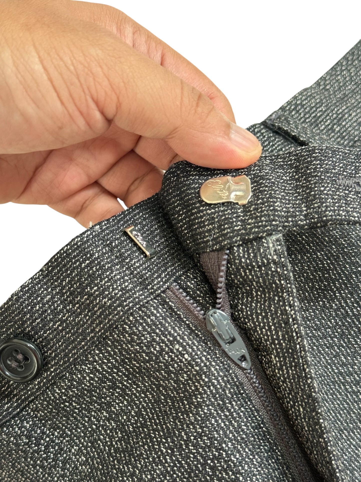 Vintage 1970s–80s Textured Pleated Dress Trousers