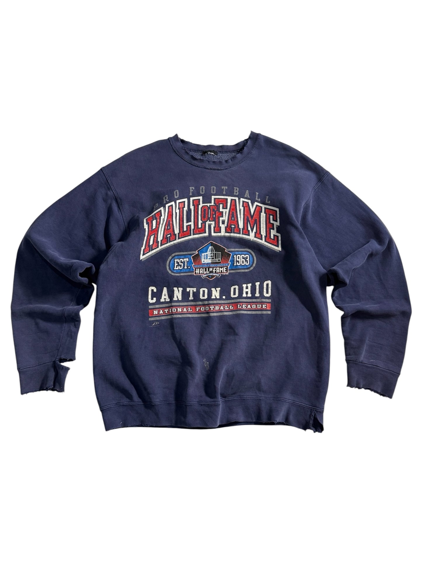 Vintage 1999 Pro Football Hall of Fame Crewneck Sweatshirt Distressed USA
