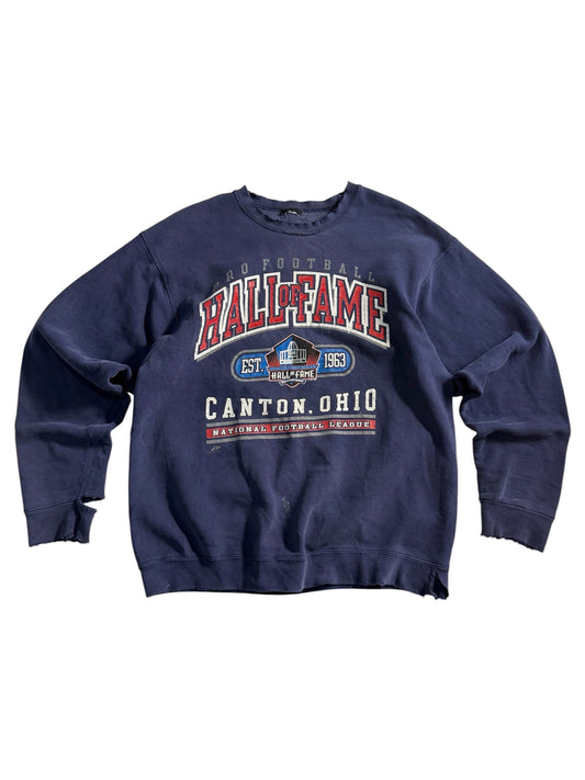 Vintage 1999 Pro Football Hall of Fame Crewneck Sweatshirt Distressed USA