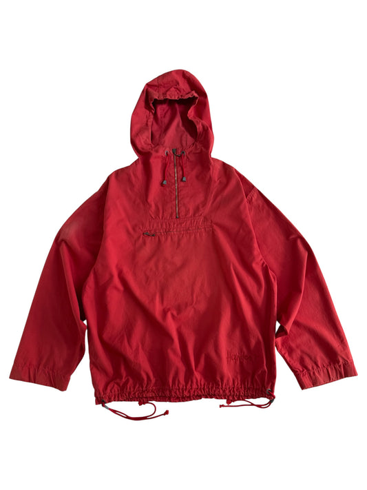 Vintage Red Cotton Anorak Pullover Jacket Made in EEC