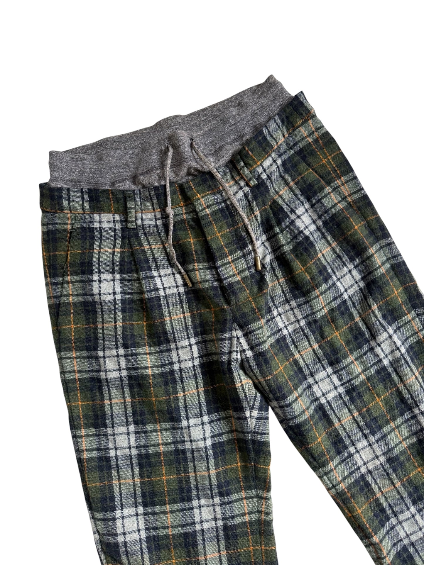 Dsquared2 Plaid Wool Blend Drawstring Trousers Made in Italy Designer Pants