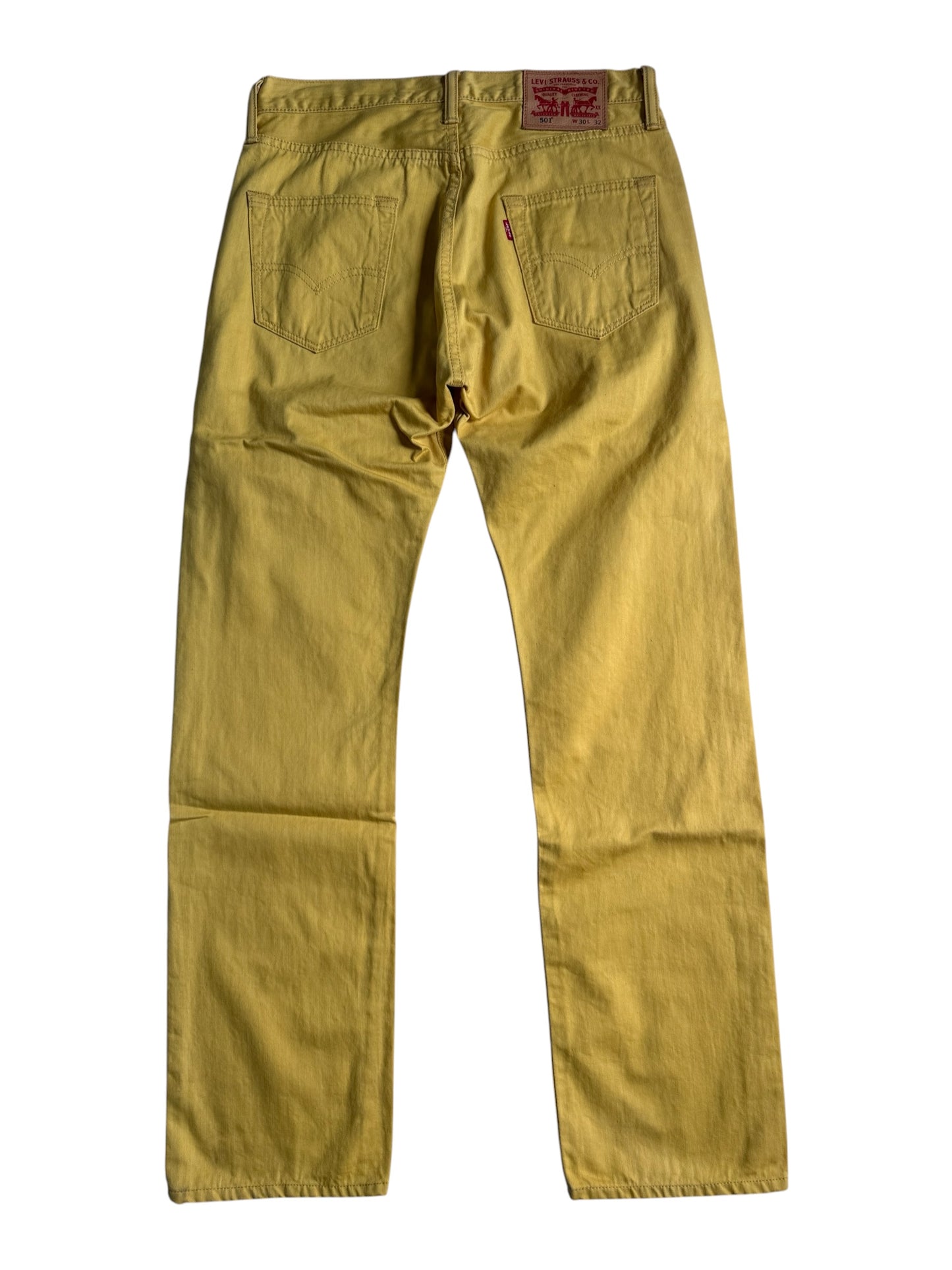 Levis 501 Mustard Yellow Denim Jeans Made in Poland