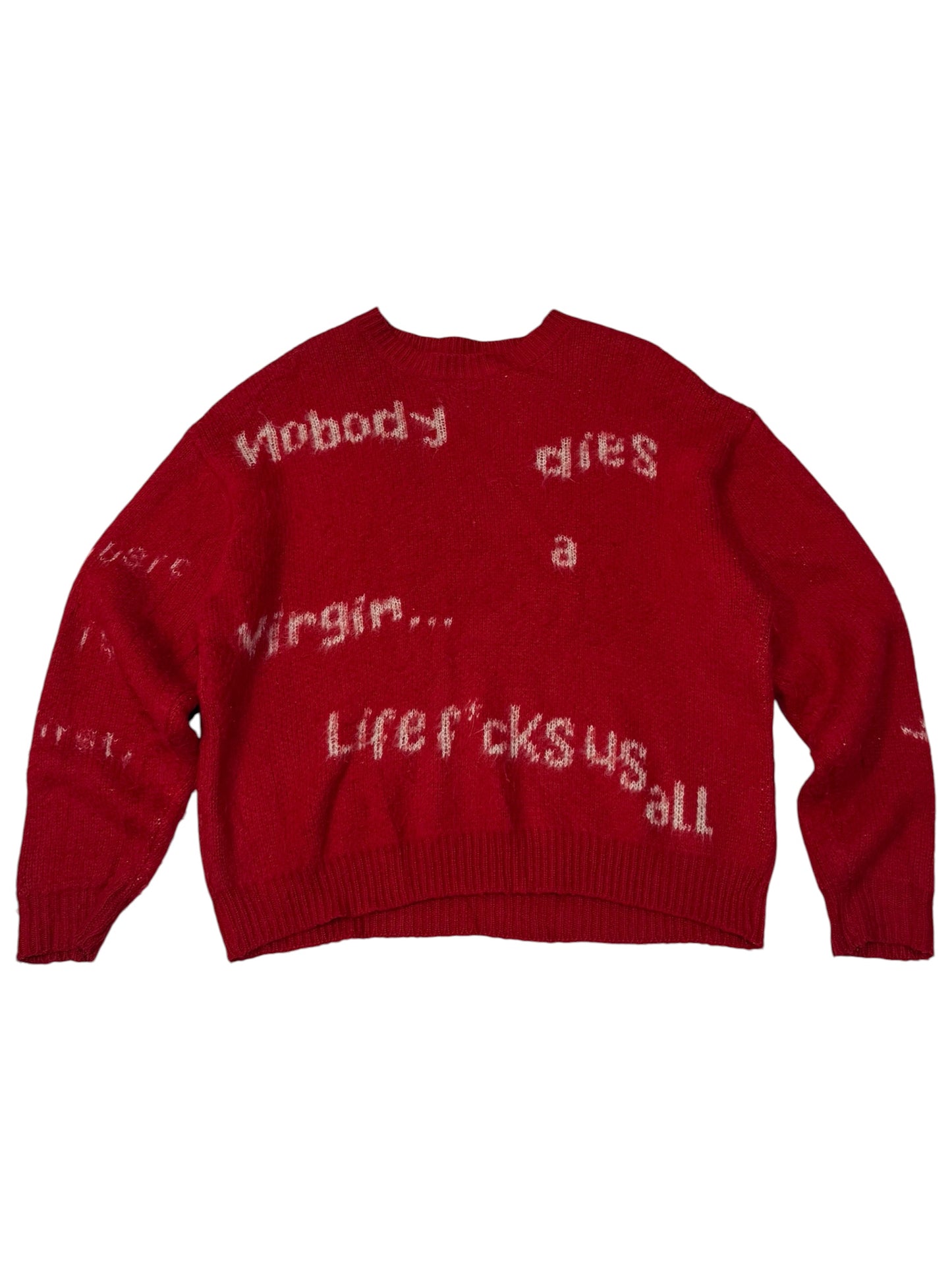 Ciaopanic Kurt Cobain Quote Sweater Red Nirvana Life Fucks Us All