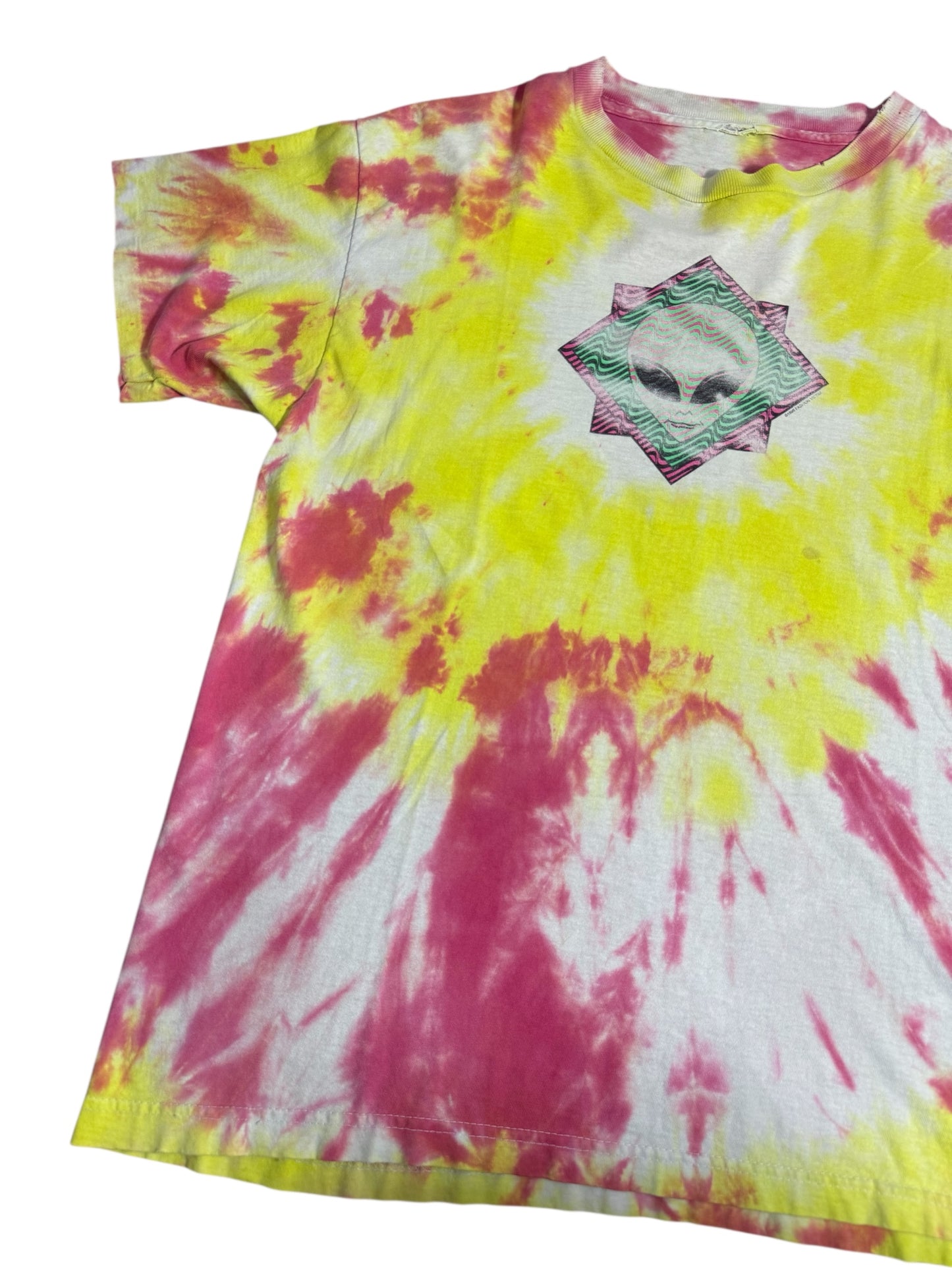 Vintage 1996 Fashion Victim Alien Tie Dye Tshirt Psychedelic Graphic