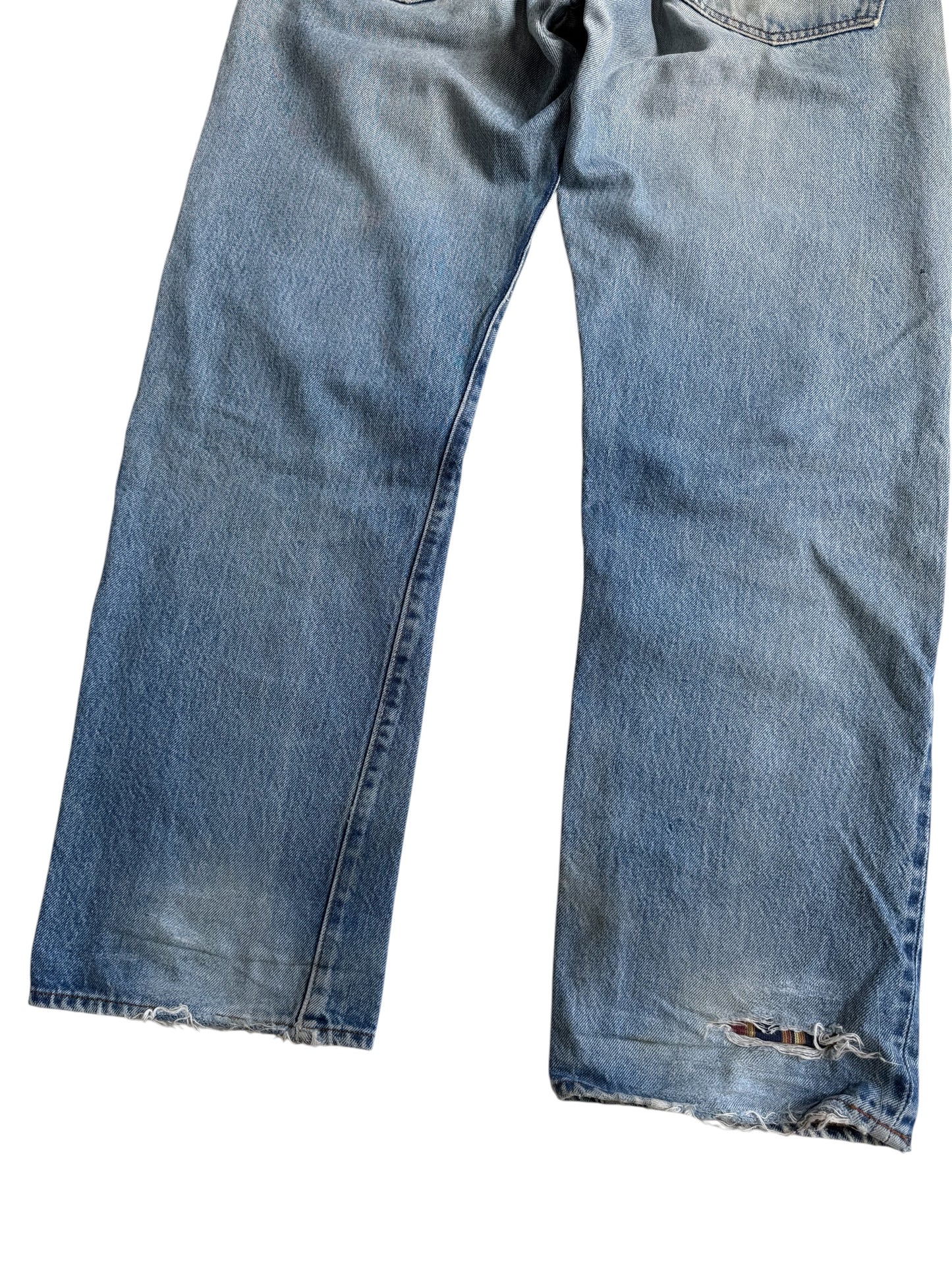 Vintage 1980s Levis 501 Selvedge Distressed Denim Jeans Made in USA