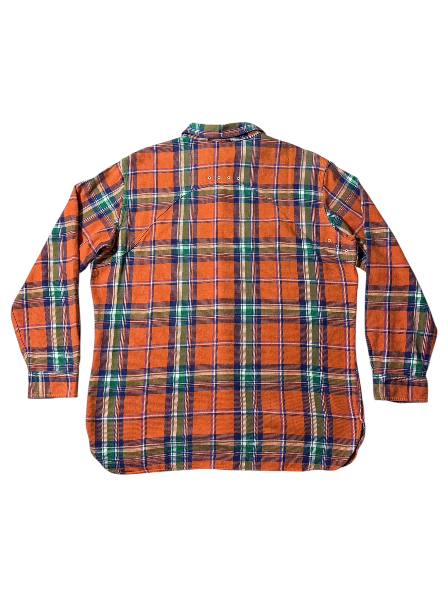 Vintage Polo Ralph Lauren Orange Plaid Flannel Shirt