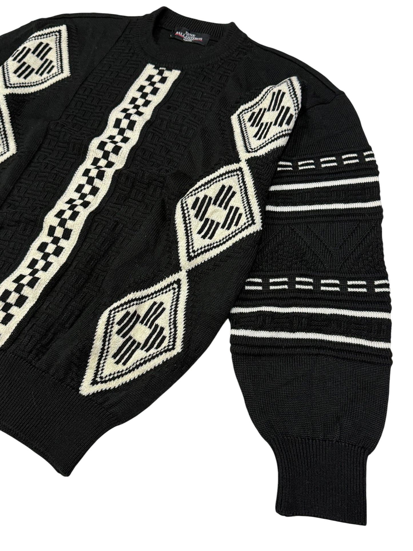 Vintage Seve Ballesteros Renown Golf Sweater Geometric Knit Crewneck Made In Japan