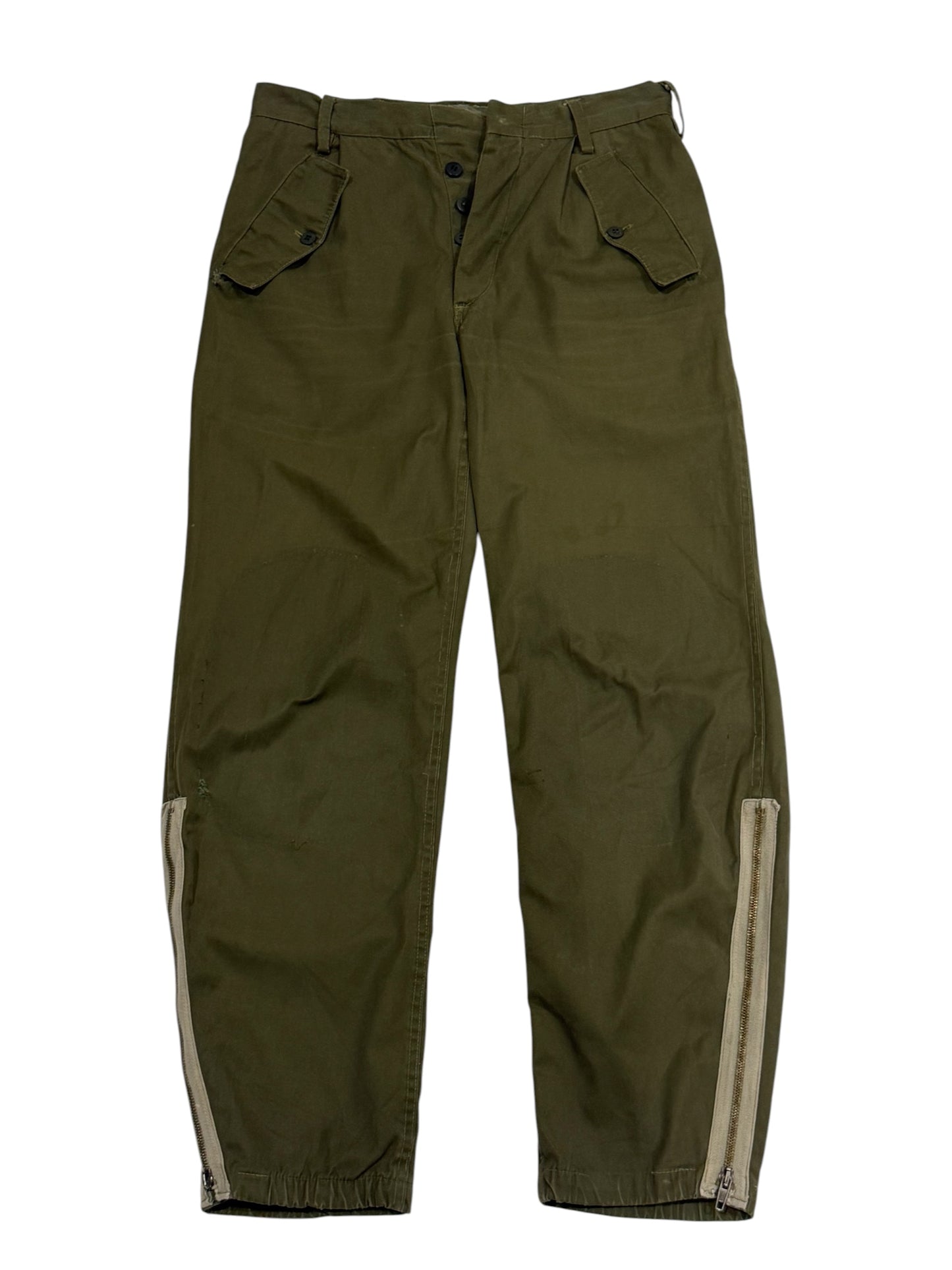 Vintage 1984 Italian Military Zip Leg Field Trousers OG