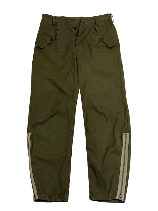 Vintage 1984 Italian Military Zip Leg Field Trousers OG