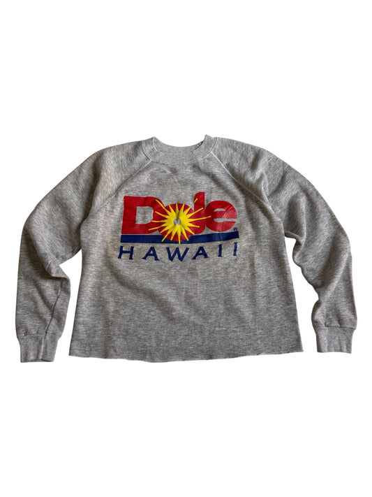 Vintage Dole Hawaii USA Made Cropped Raglan Sweatshirt Tourist Graphic