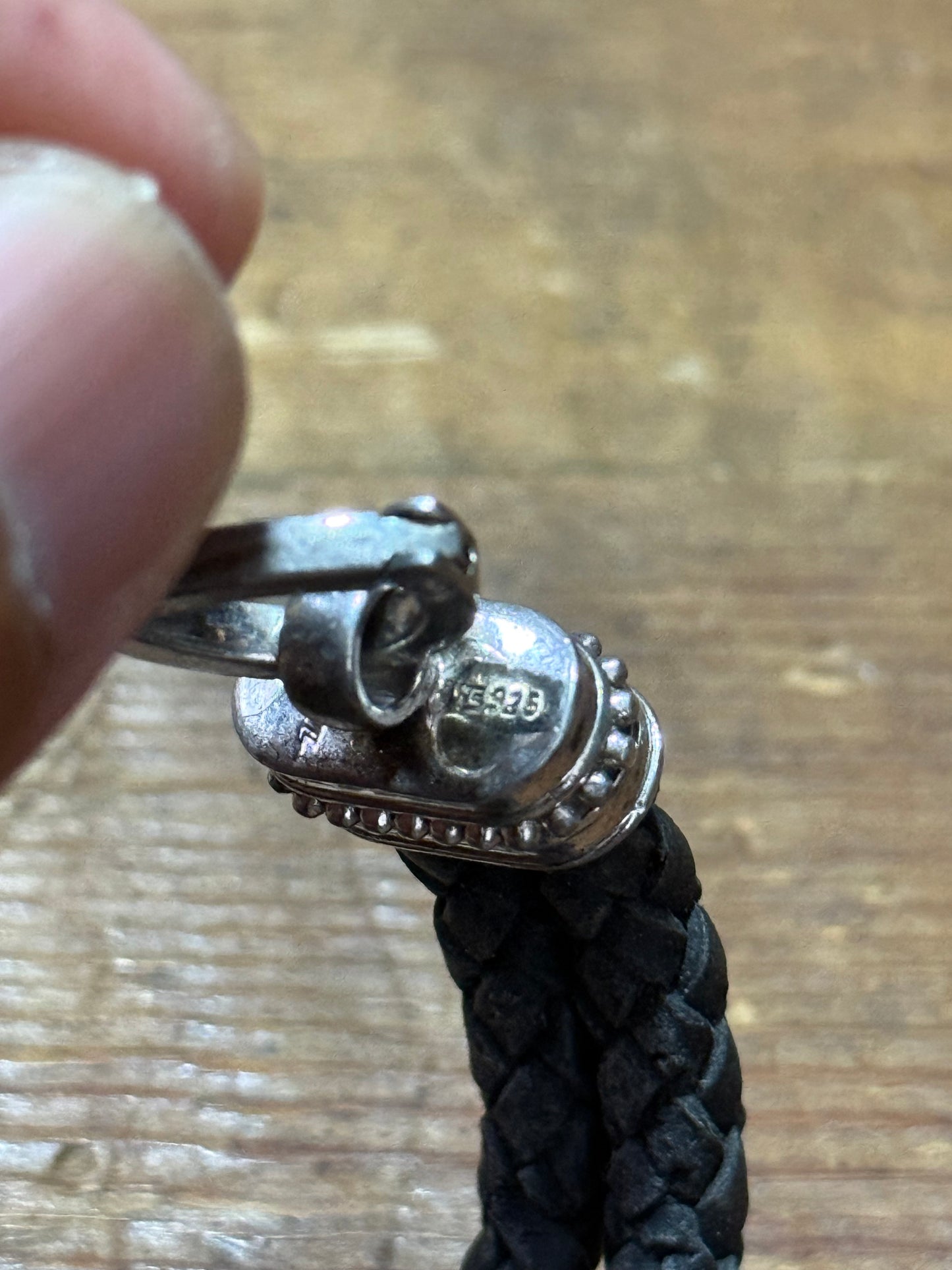 Thomas Sabo Braided Leather Bracelet Black Silver Clasp