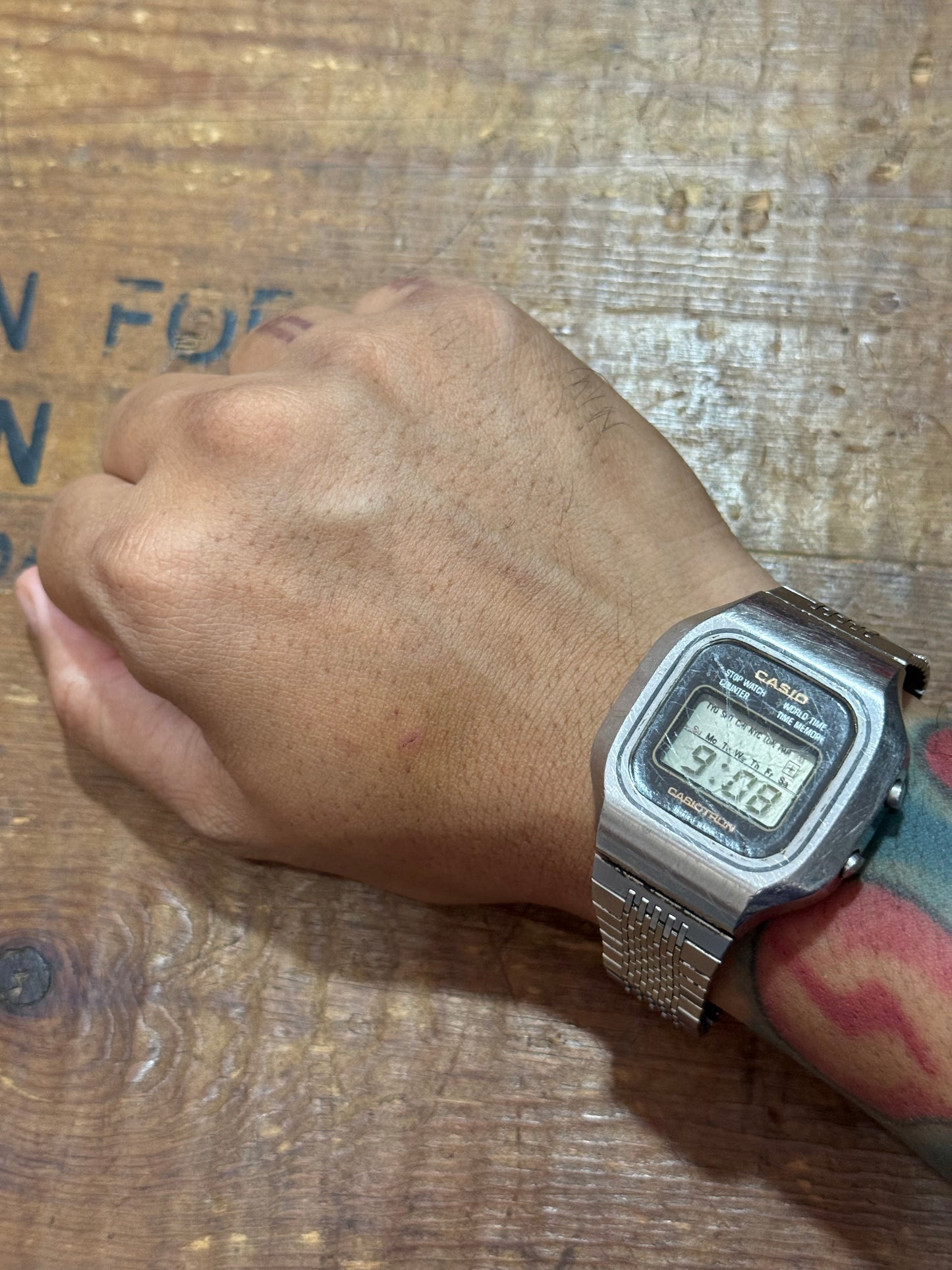 Vintage Casio Casiotron S-14 Japan Watch Junk Not Working For Parts