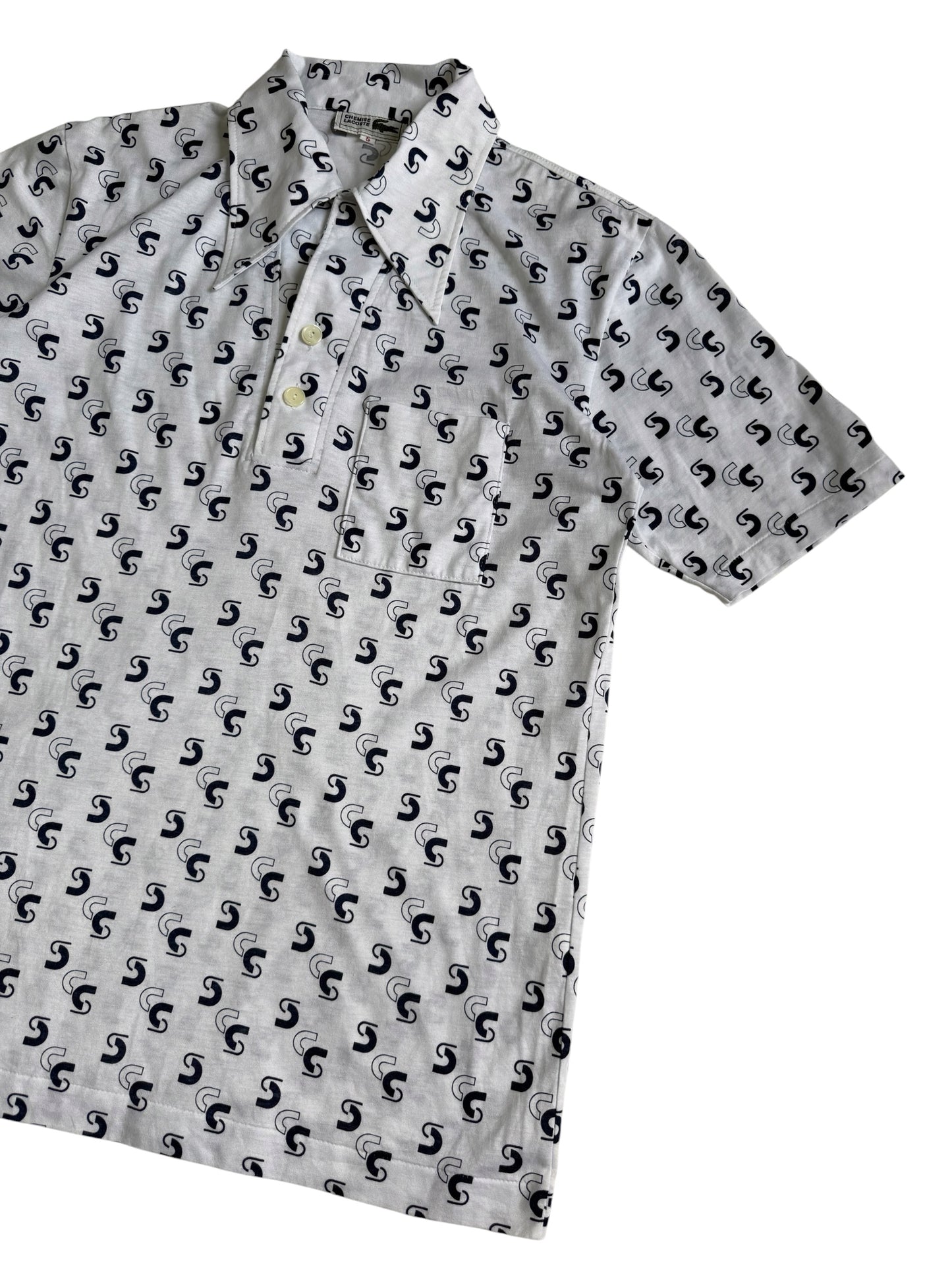 Vintage Chemise Lacoste Atomic Print Polo Tee