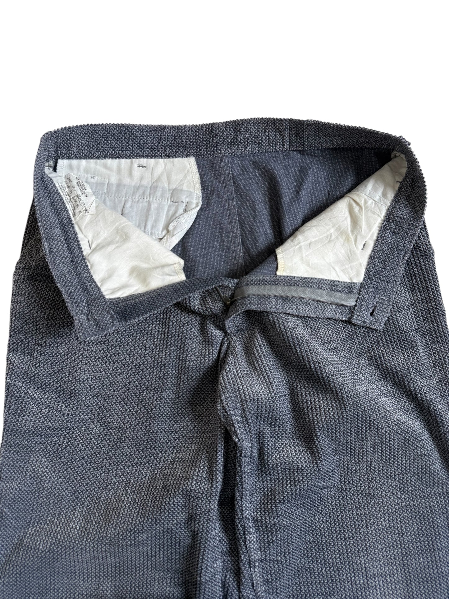Vintage Mustang Patterned Weave Pleated Trousers