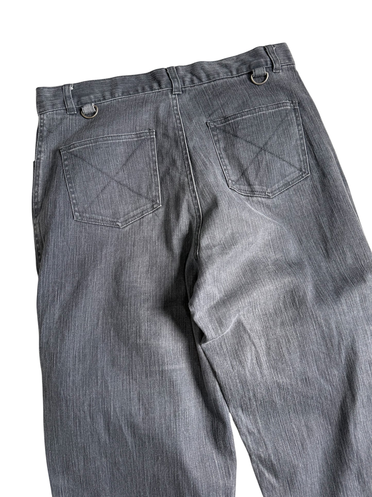 Slash Number Strap Denim Pants Japanese Streetwear Bondage Jeans
