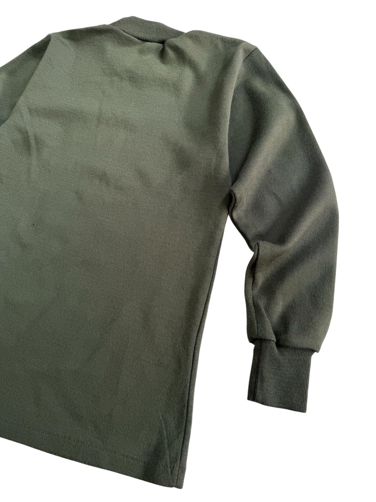 Vintage 1979 Belgian Military Olive Green Thermal Crewneck Shirt BEGETEX