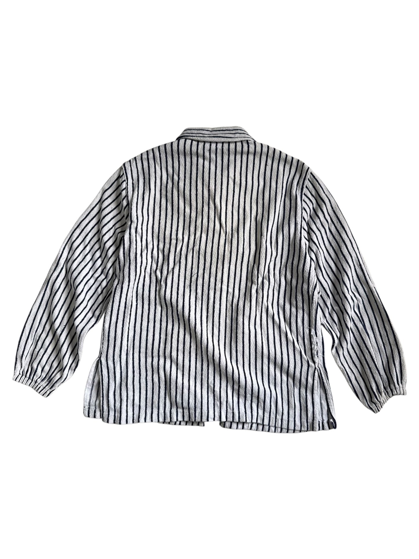 Vintage 1960s 70s Abercrombie & Fitch Terry Cloth Striped Zip Jacket